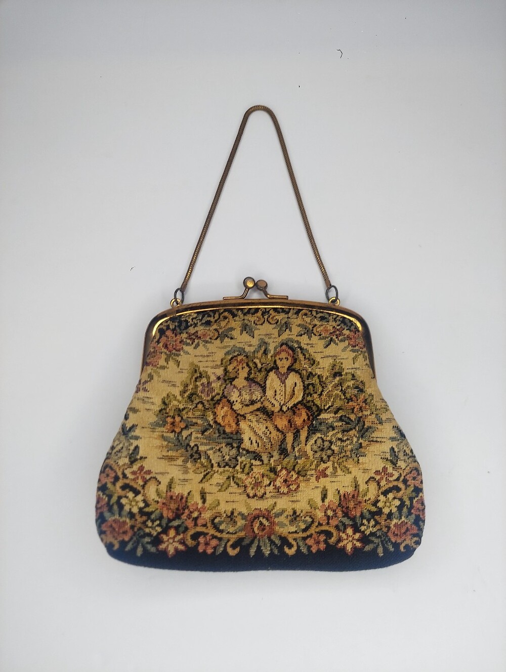1950's Vintage Lawry & Mund Courting Scene Handbag